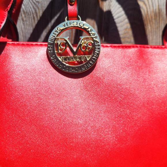Red Versace 19V69 Italia Faux Leather Purse - Picture 8 of 16